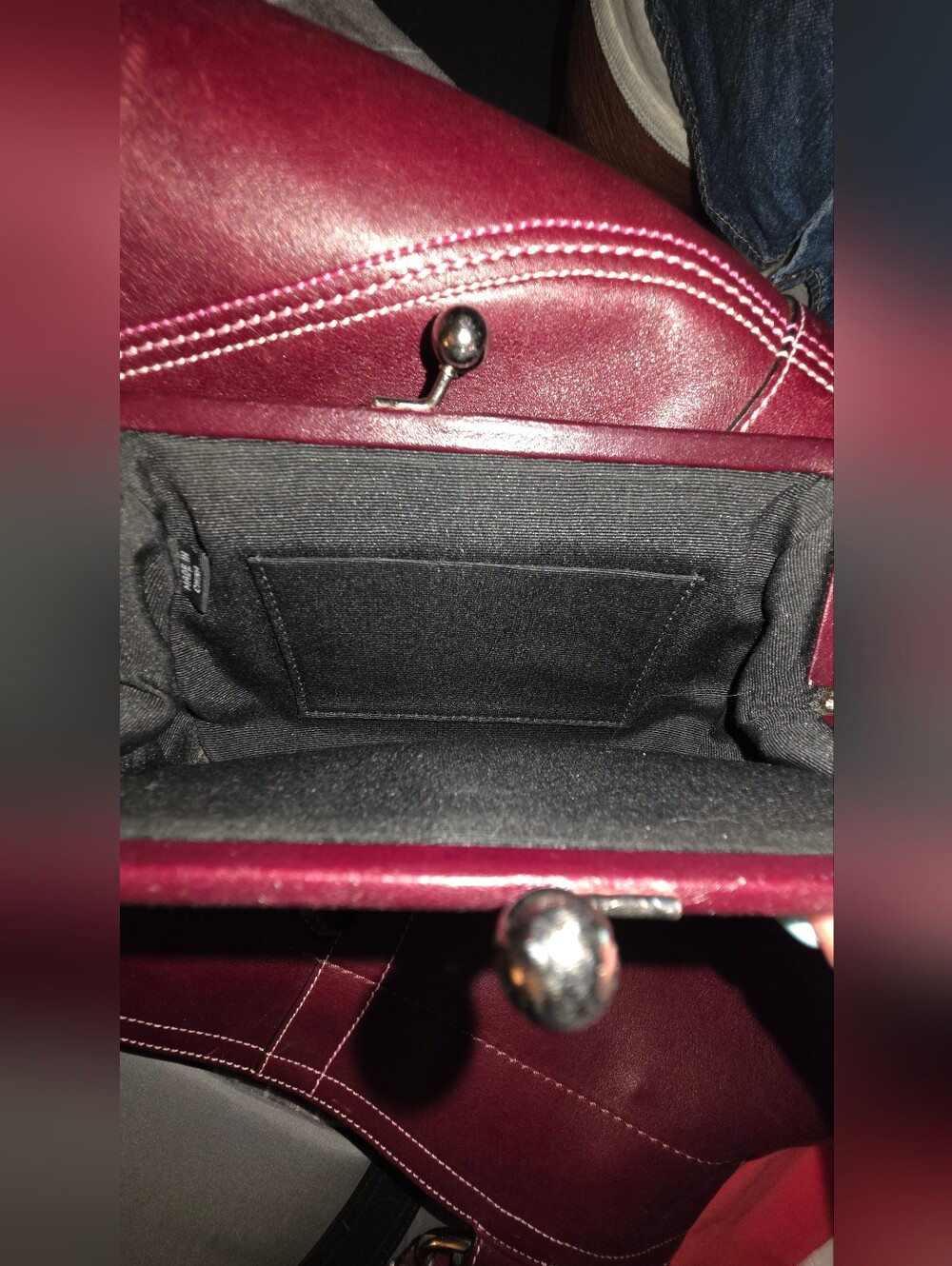 Coach Women's Burgundy Leather Tote Bag with Wristlet & Card Holder - Picture 4 of 16